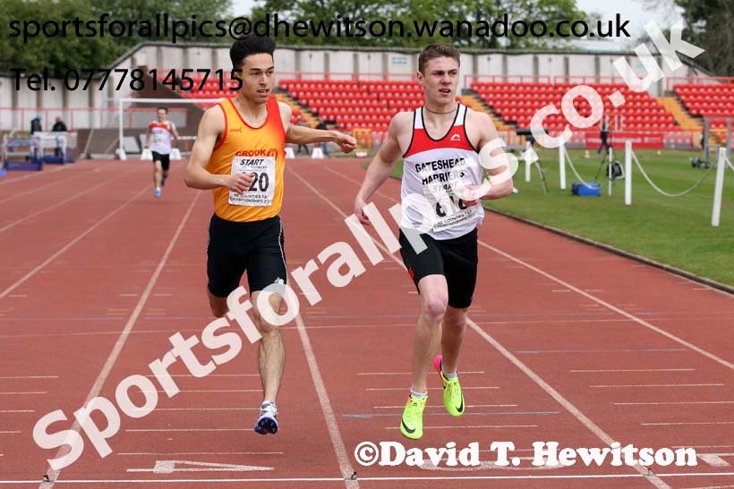 Mens under-20s 400 metres, North Eastern Champs, Gateshead Stadium. Photo: David T. Hewitson/Sports for All Pics